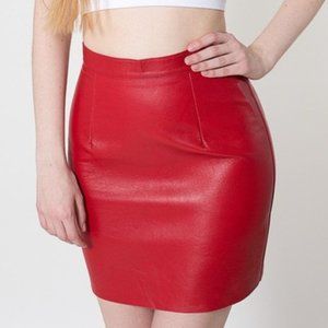 NEW American Apparel red leather skirt (medium)